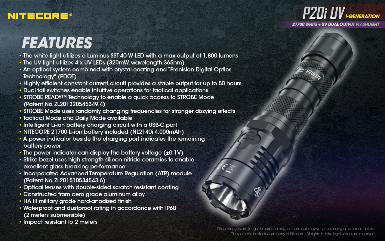P20i UV — caracteristici