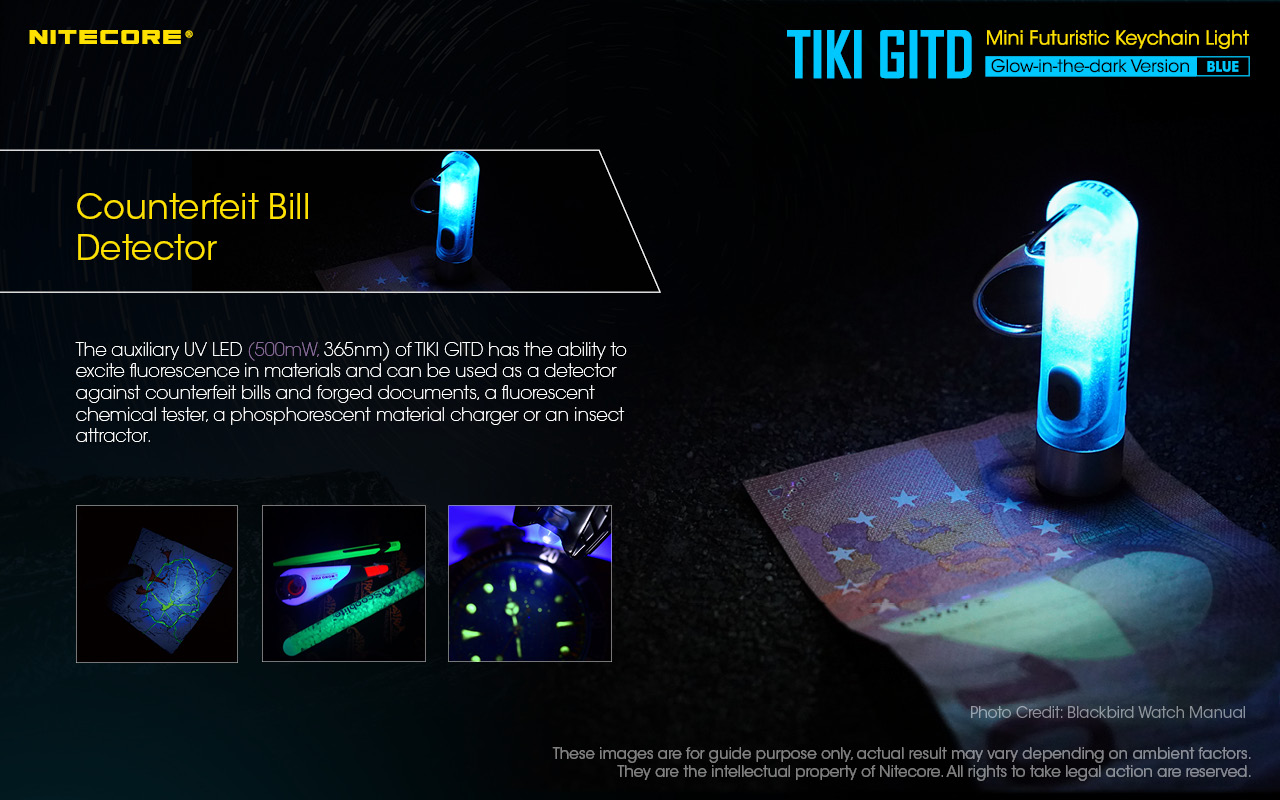 TIKI GITD BLUE — caracteristici