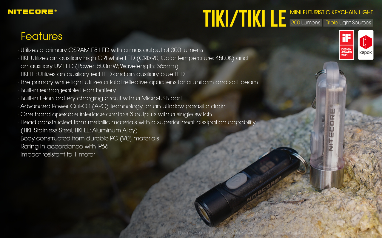TIKI LE — caracteristici