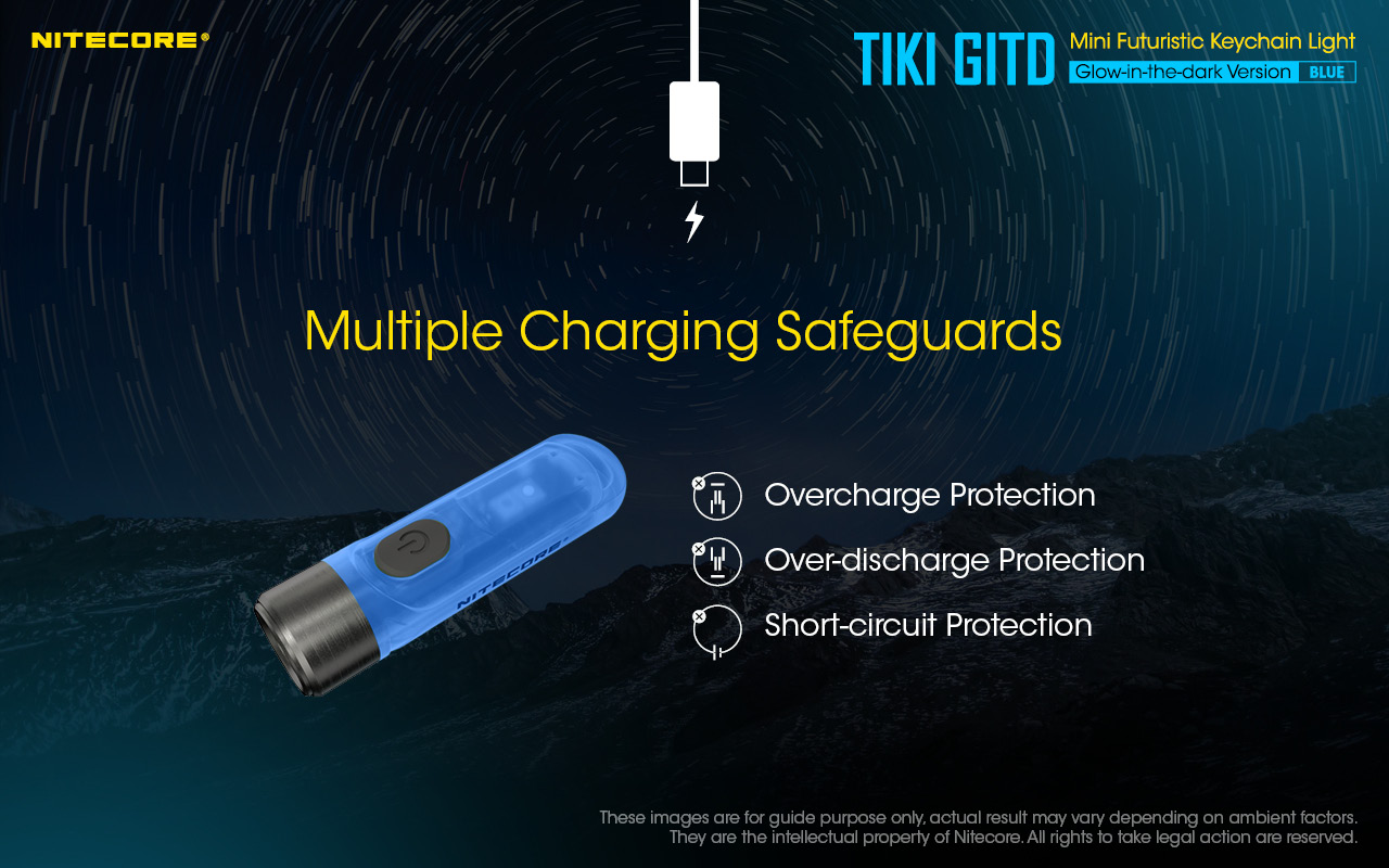TIKI GITD BLUE — caracteristici