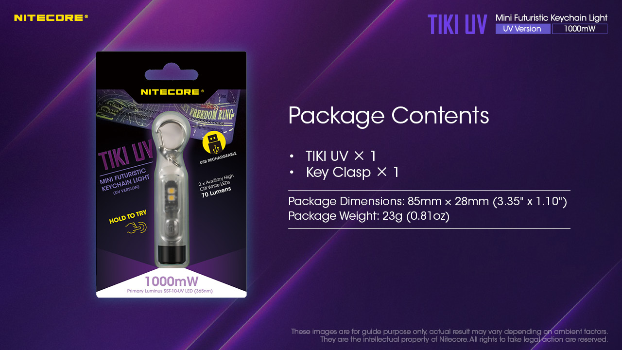 TIKI UV — caracteristici