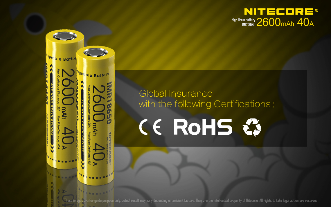 IMR18650 2600mAh 40A — caracteristici