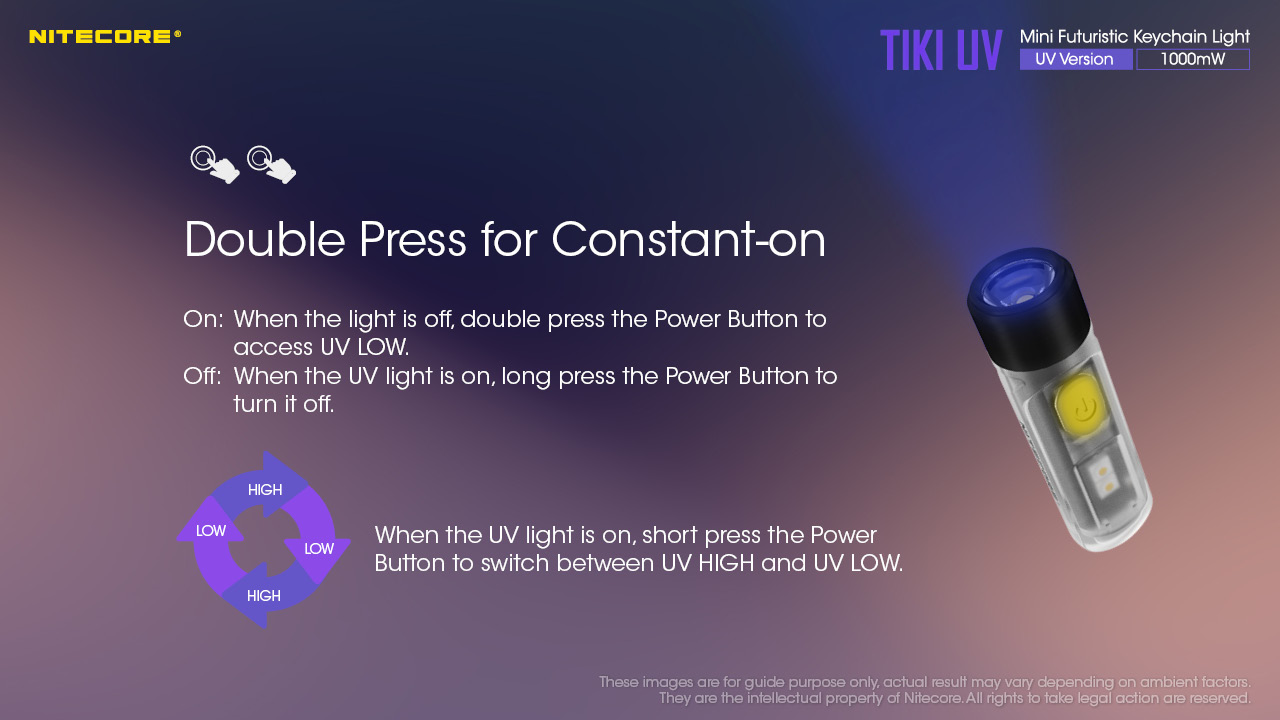 TIKI UV — caracteristici
