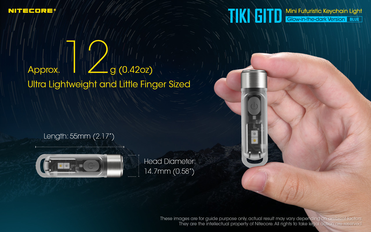TIKI GITD BLUE — caracteristici