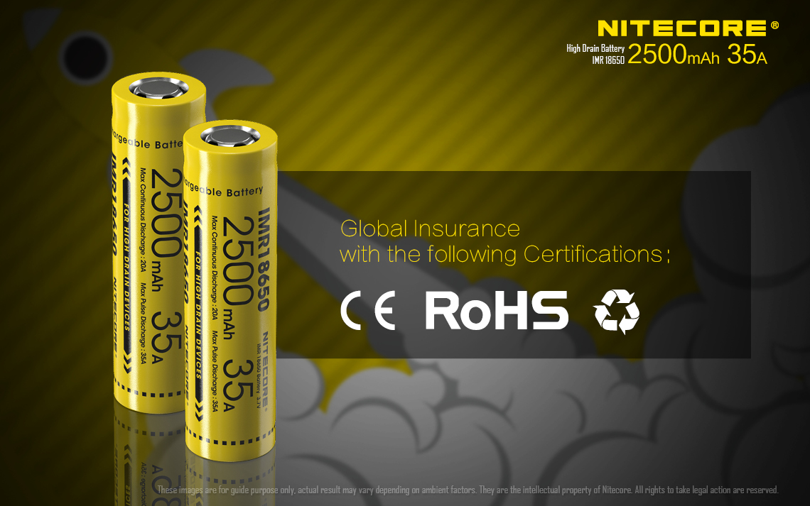IMR18650 2500mAh 35A — caracteristici