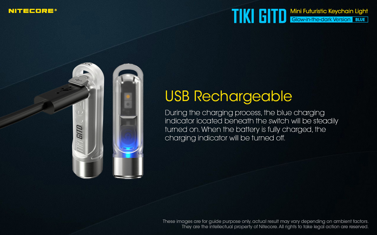 TIKI GITD BLUE — caracteristici